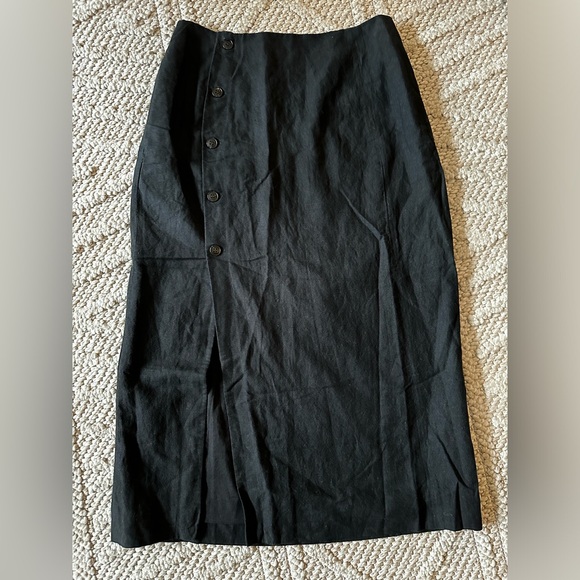 Madewell Linen Cotton Blend Wrap Midi Skirt - Picture 8 of 11